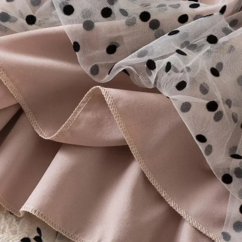 2025 New Kids Dresses for Girls Long Sleeve Fall Dress Polka Dot Birthday Party Costume Autumn Winter Dress Children Clothing