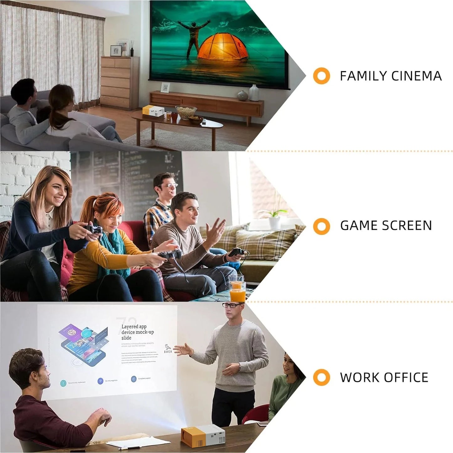 YG300 Mini HD 320x240p Outdoor Projector Home theater LED Videoprojector Projector Portable YG300 LED Smart Projector for Travel