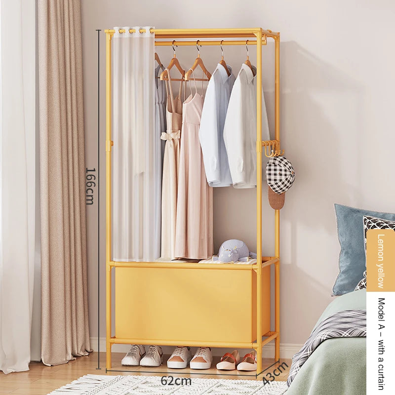 Wardrobe Folding Portable Clothing Storage Cabinet Non-Woven Dustproof Simple Steel Assembly Closet Multipurpose Furniture