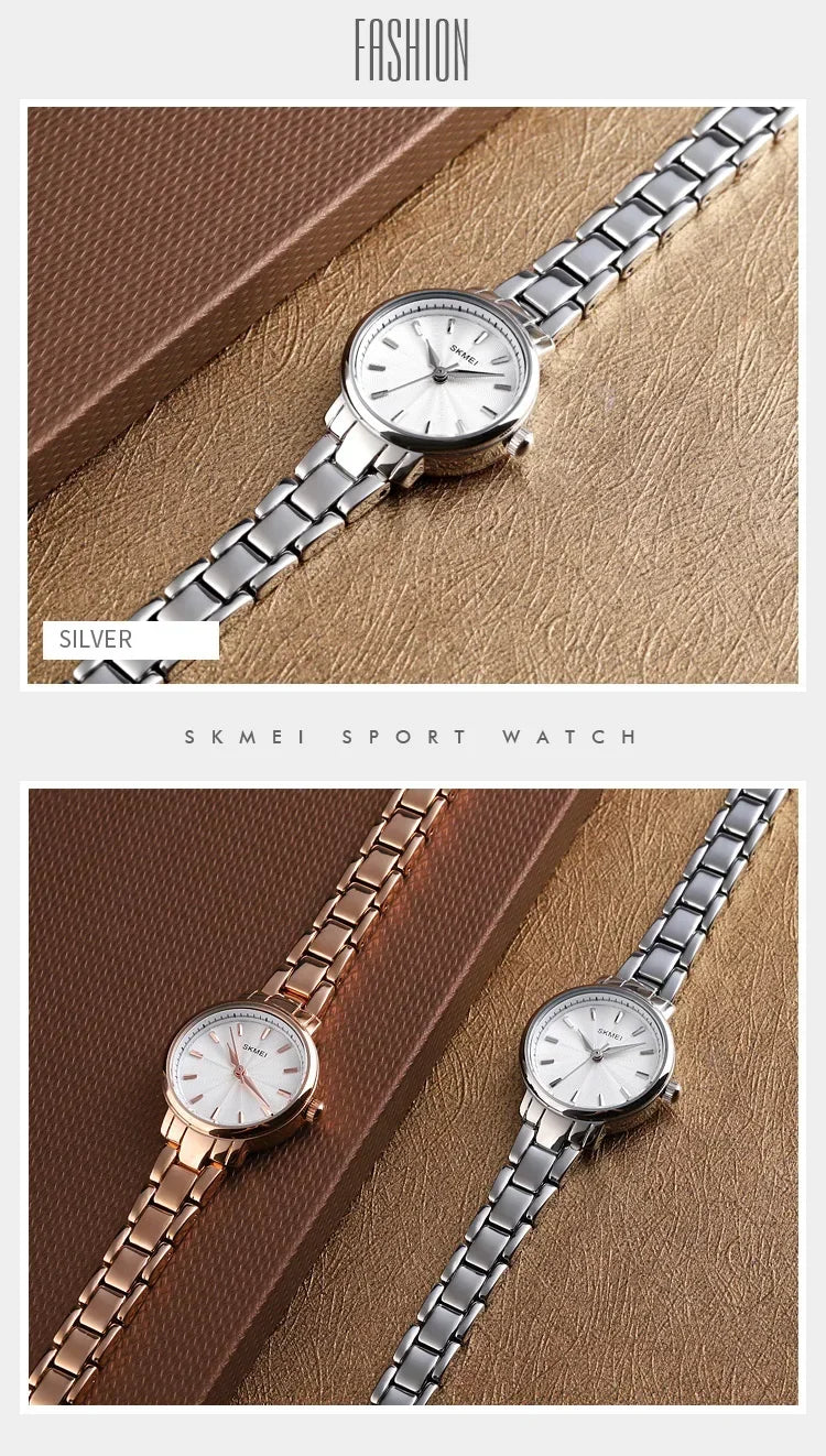 SKMEI 1410 Wrist Waterproof Stainless Steel Women Watches Luxury Montre Femme Quartz Watch Women Fashion Ladies Watches