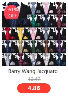 Barry.Wang Orange Brown Silk Mens Tie Hanky Cufflinks Set Gold Coffee Jacquard Designer Necktie For Male Wedding Business Party