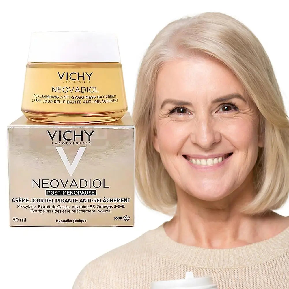Vichy Collagen Night Cream  Day Cream Dryness Relief Brighten Skin Tone Moisturizes Fades Dark Spots Wrinkles Improves Skin Car