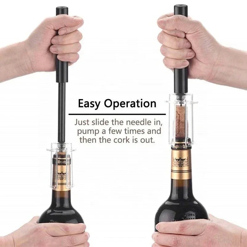 Wine Opener Air Pump Wine Bottle Opener Stainless Steel Pin Cork Remover Air Pressure Corkscrew Kitchen Tools Bar Accessories