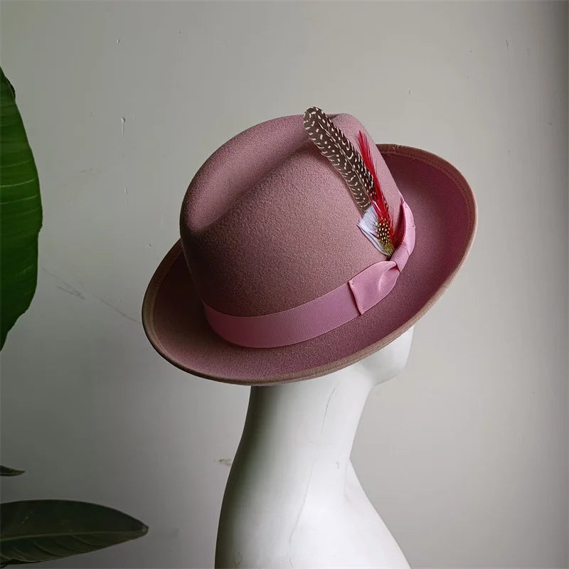 Green Retro Men's Spring Hat Unisex Men's Bow Women's Curved Brim Wide Brim Sun Hat Straw Hat Beach Hat sombrero hombre