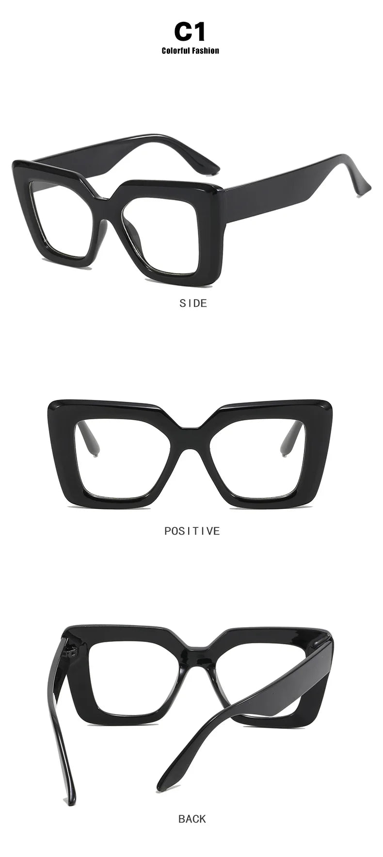 Retro Luxury Oversized Square Anti-Blue Light Glasses Women Men Optical Eyeglasses Trendy Computer Classic Glasses Ladies Lentes