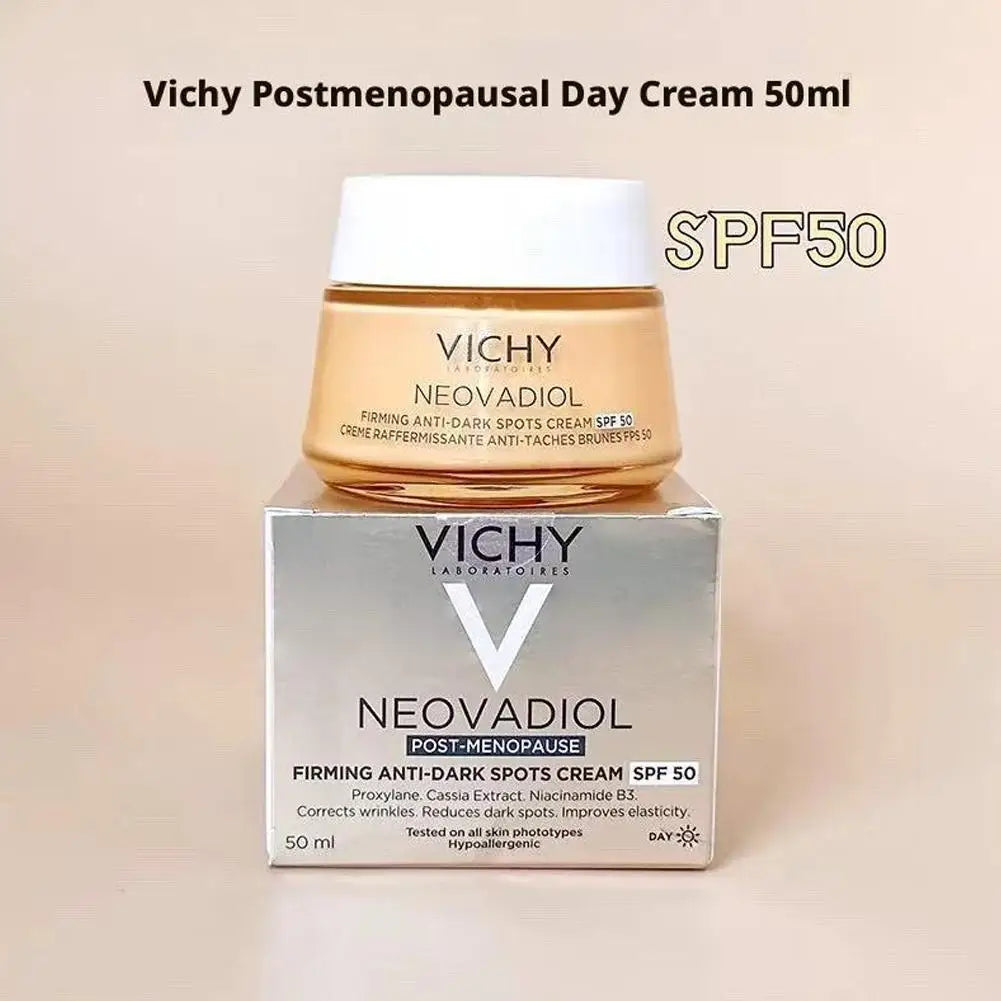 Vichy Collagen Night Cream  Day Cream Dryness Relief Brighten Skin Tone Moisturizes Fades Dark Spots Wrinkles Improves Skin Car