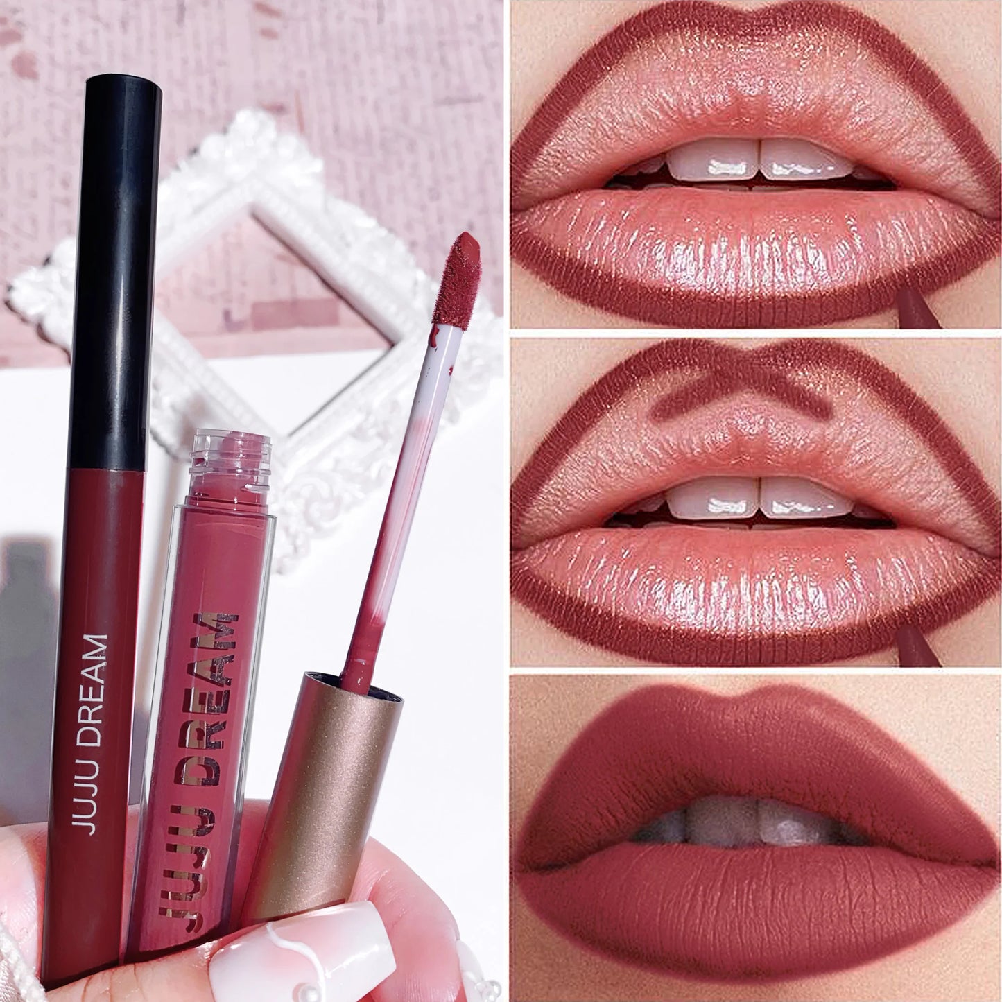 Waterproof Lip Liner & Gloss Set – High Pigment, Long-Lasting, DIY Lip Looks, Unisex, Certified, Smooth & Non-Irritating