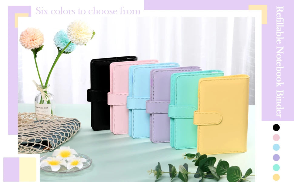 Leather Budget Binder With Cash Envelopes Pockets Zip Small French Budget Pouch Binder For Saving Money A6  Planner Organizer