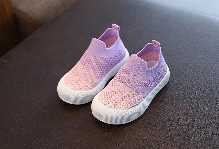 Size 20-31 Children Shoes Spring Autumn Kids Sneakers Soft Breathable Mesh Boys Slip-on Shoes Patchwork Color Girls Shoes