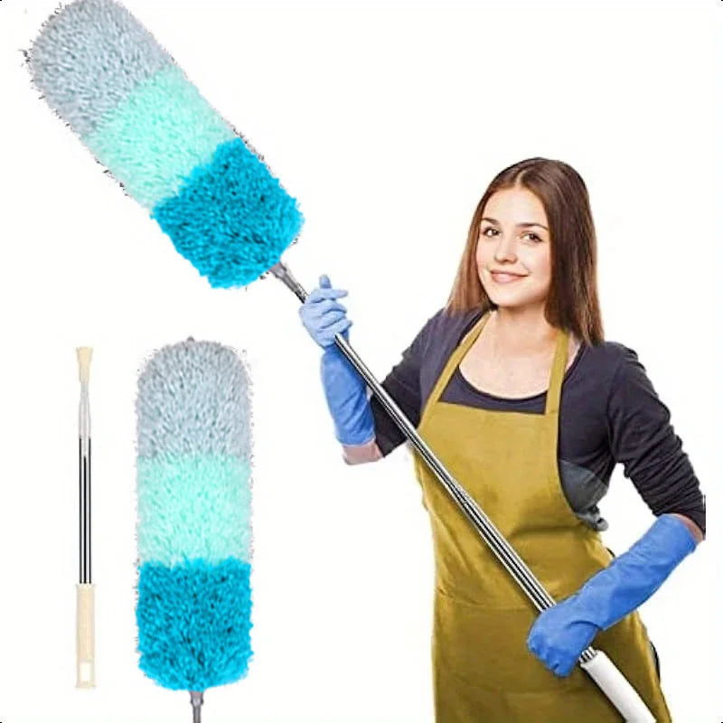 Telescopic Duster – Microfiber, Ceiling Cleaning, Extendable Handle, Multi-Head Replacement, No Climbing Needed