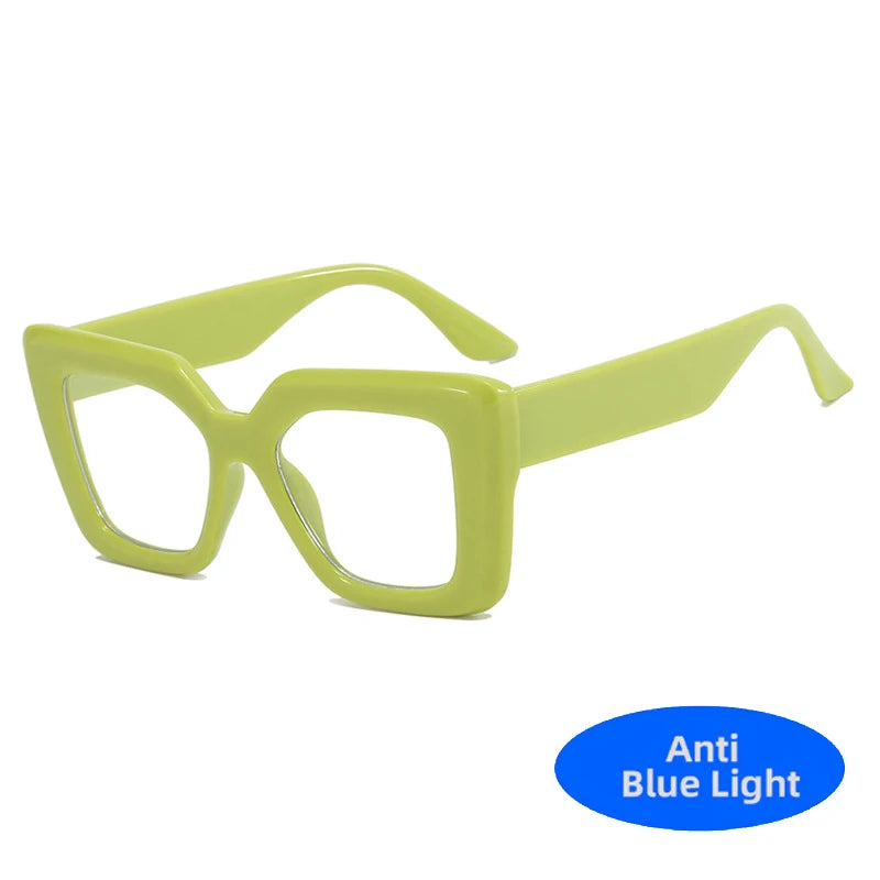 Retro Luxury Oversized Square Anti-Blue Light Glasses Women Men Optical Eyeglasses Trendy Computer Classic Glasses Ladies Lentes