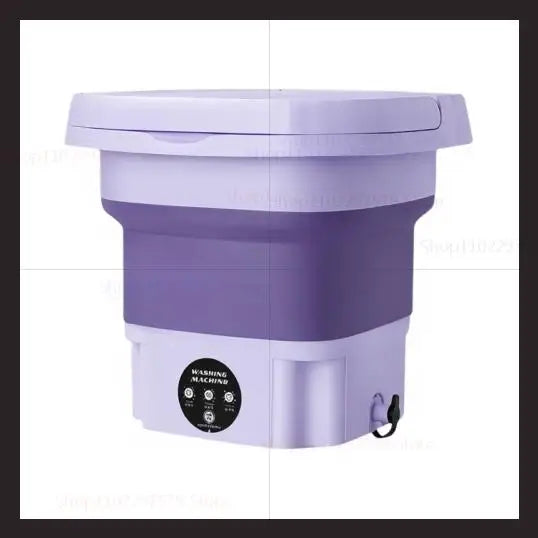 8L Portable Foldable Washing Machine With Drain Hose Full Automatic Mini Laundry Machine For Socks Underwear Travel Camping Dorm