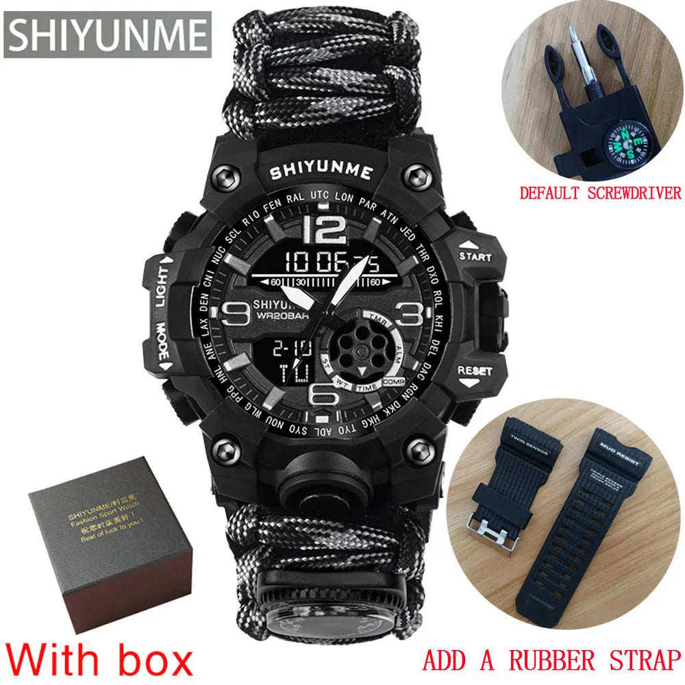 SHIYUNME G Style Military Sports Digital Watches Compass Outdoor Survival Multi-function Waterproof Mens Watch Relogio Masculino