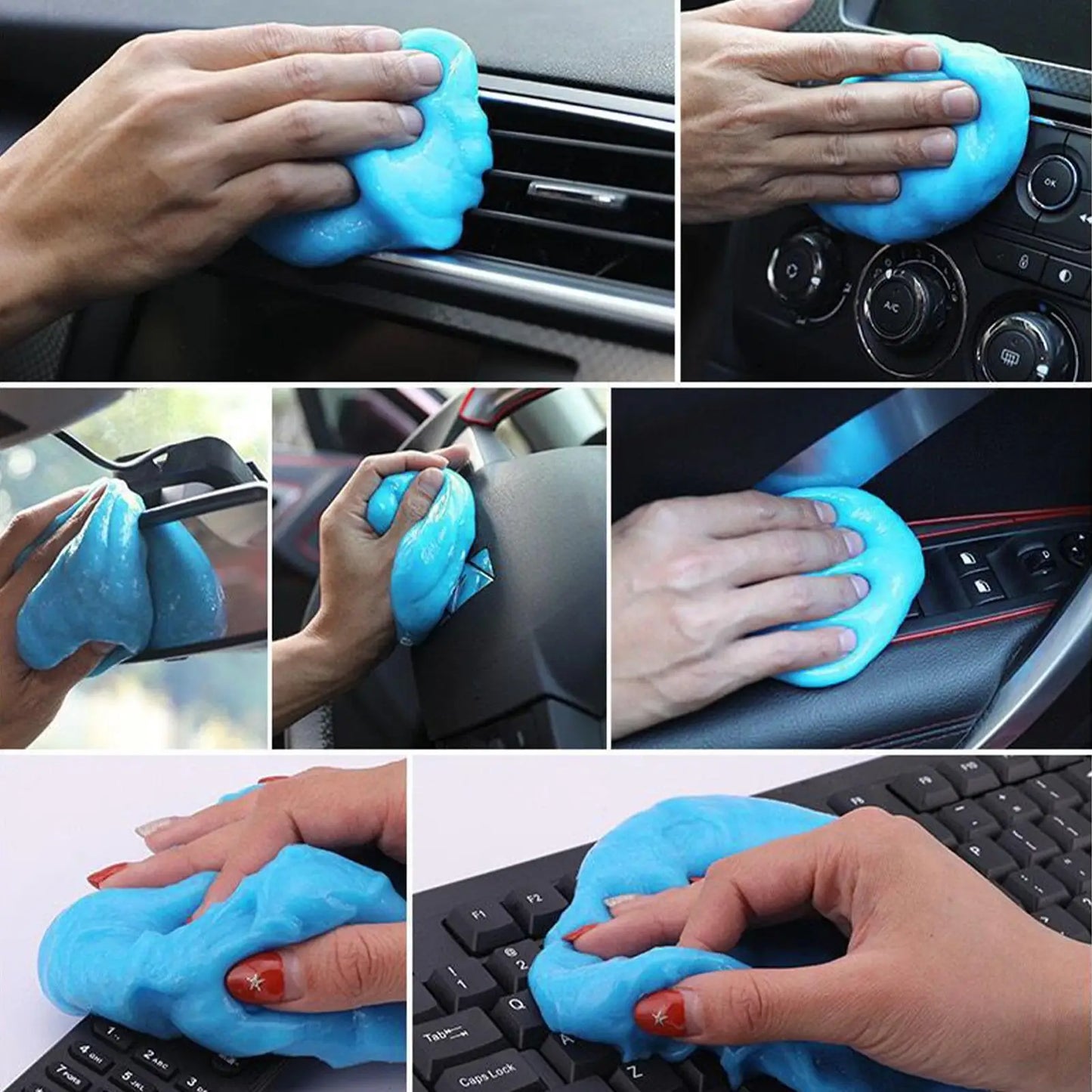 Car Dust Cleaning Gel - Soft Rubber Cleaning Mud for Air Vent Outlet Dashboard Door Window Gaps Keyboard Absorb odors
