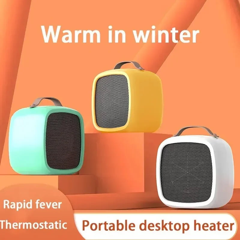 Home mini multifunctional air heater, USB silent powerful small square heater, fast heating fan, office desktop electric heater.