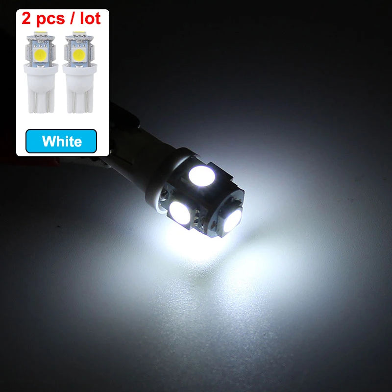 2x T10 W5W Car LED Interior Dome Reading Bulb Turn Signal Light Wedge Side Clearance Brake License Plate Luggage Trunk Lamp 12V