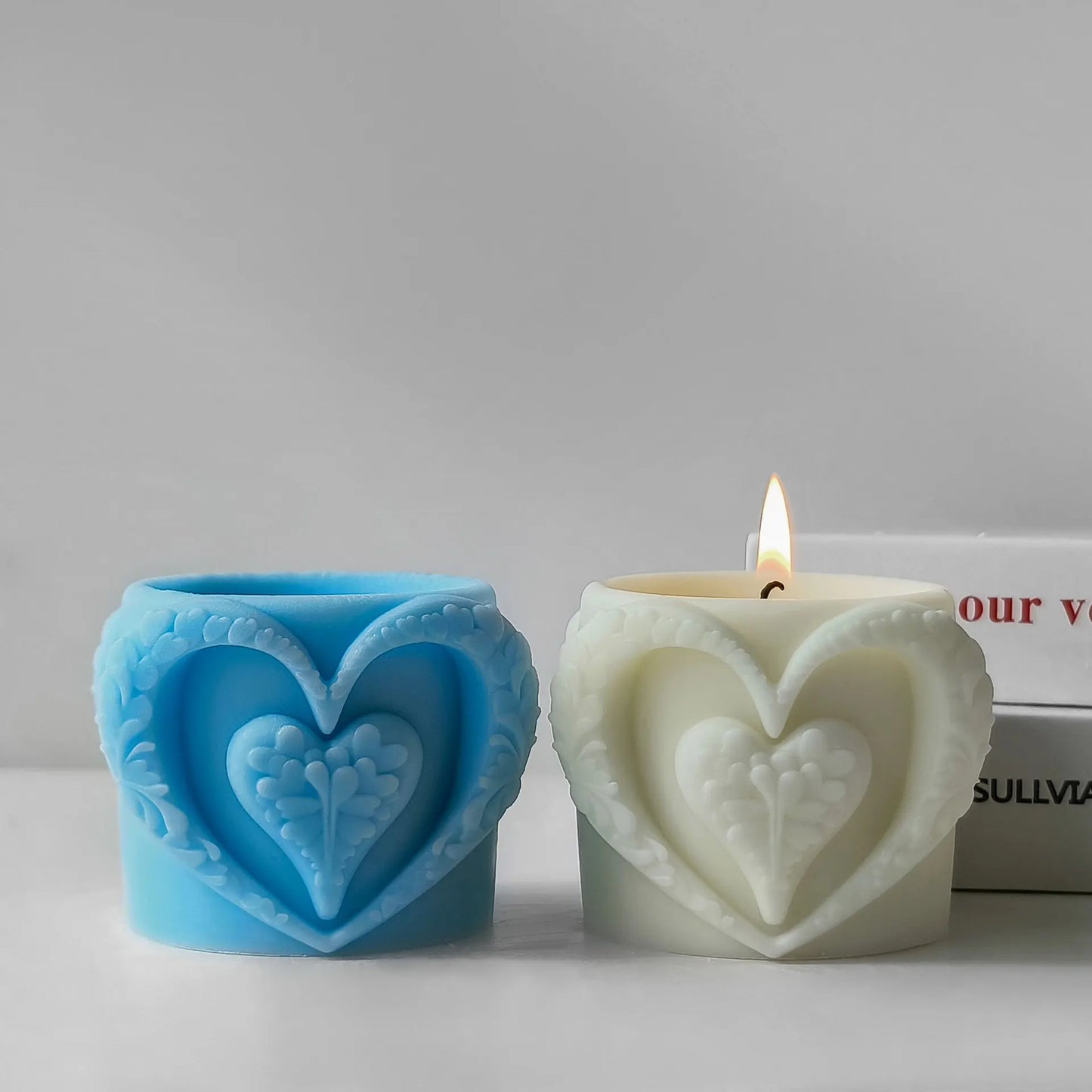 3D Love Cup Aroma Candle Silicone Mould DIY Valentine's Day Handmade Aromatherapy Plaster Ornament Mould