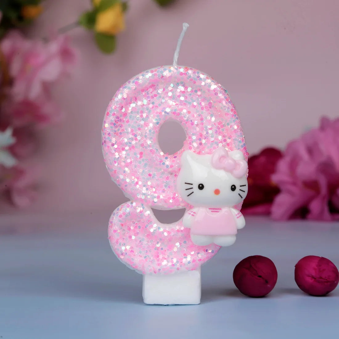 Kawaii Sanrio Hello Kitty 0-9 Digital Candles Creative Cartoon Pattern Party Decoration Supplies Birthday Cake Accessories Gift