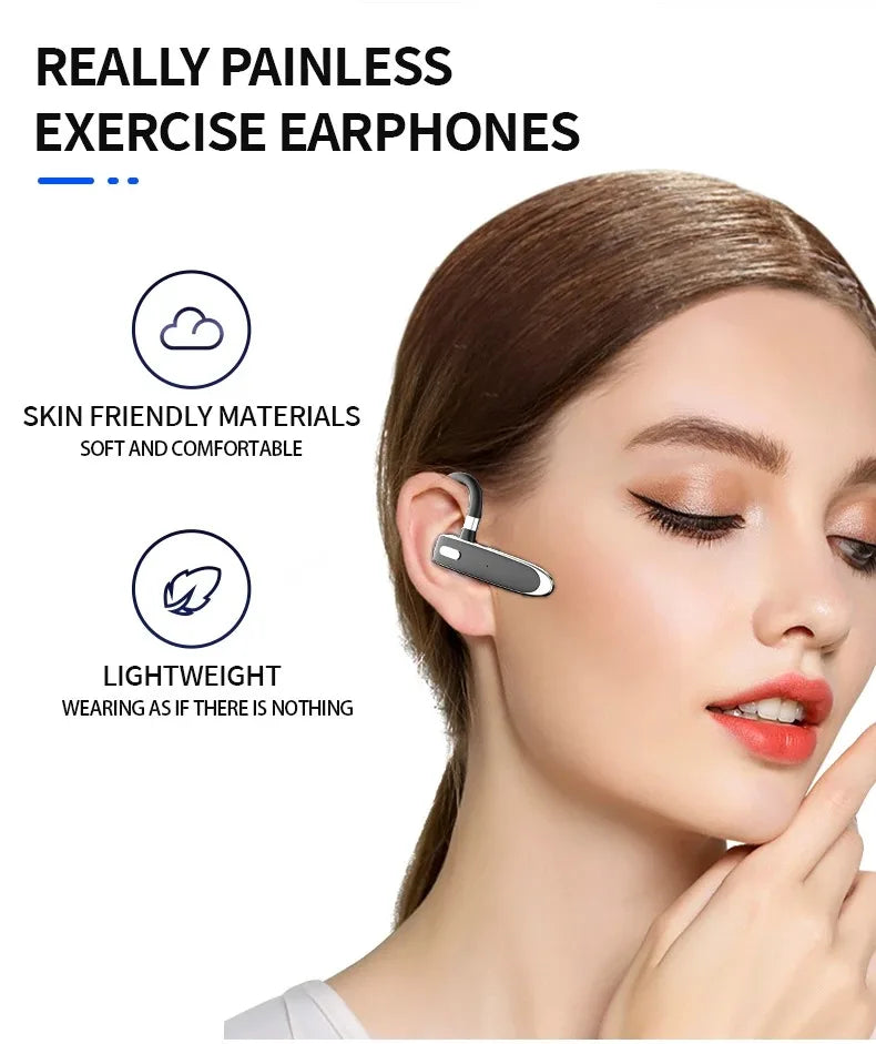 Wireless Bluetooth Headphones With Microphon Earphone ENC Noise Cancelling Handsfree Talking Headset Busines Auriculares Driving
