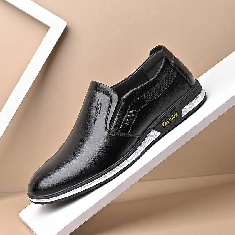 Large Size Spring Autumn New Business Office Casual Men's Shoes Fashionable and Versatile Flat Bottomed Sleeve Mouth Men's Shoes
