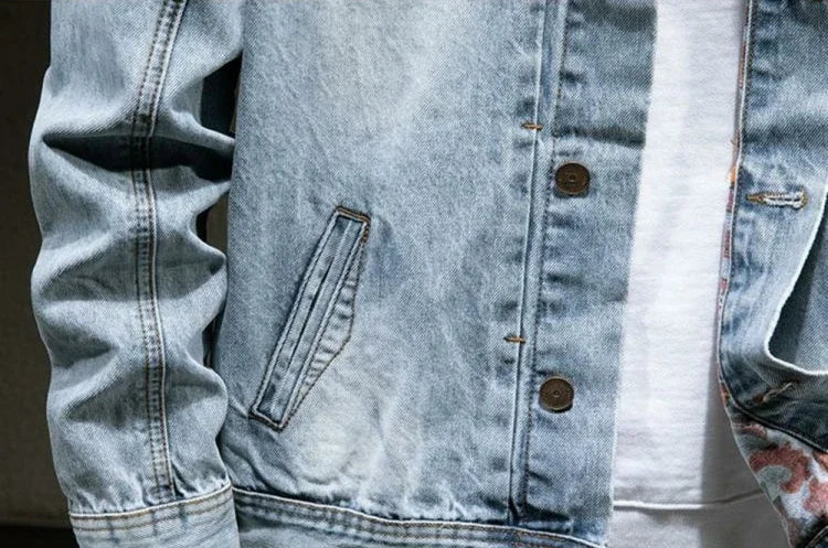 High Quality Loose Cowboy Coat for Men Autumn Denim Jackets Man Size L Original Menswear Washed Y2k Winter Outerwear Designer S