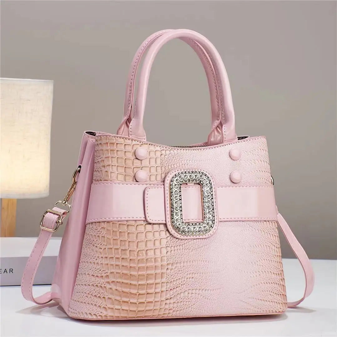 Fashionable New Women's 3-Layer Handbag Trendy Bright Leather Shoulder Bag Large Capacity Crossbody City Commuter Tote Bag Women