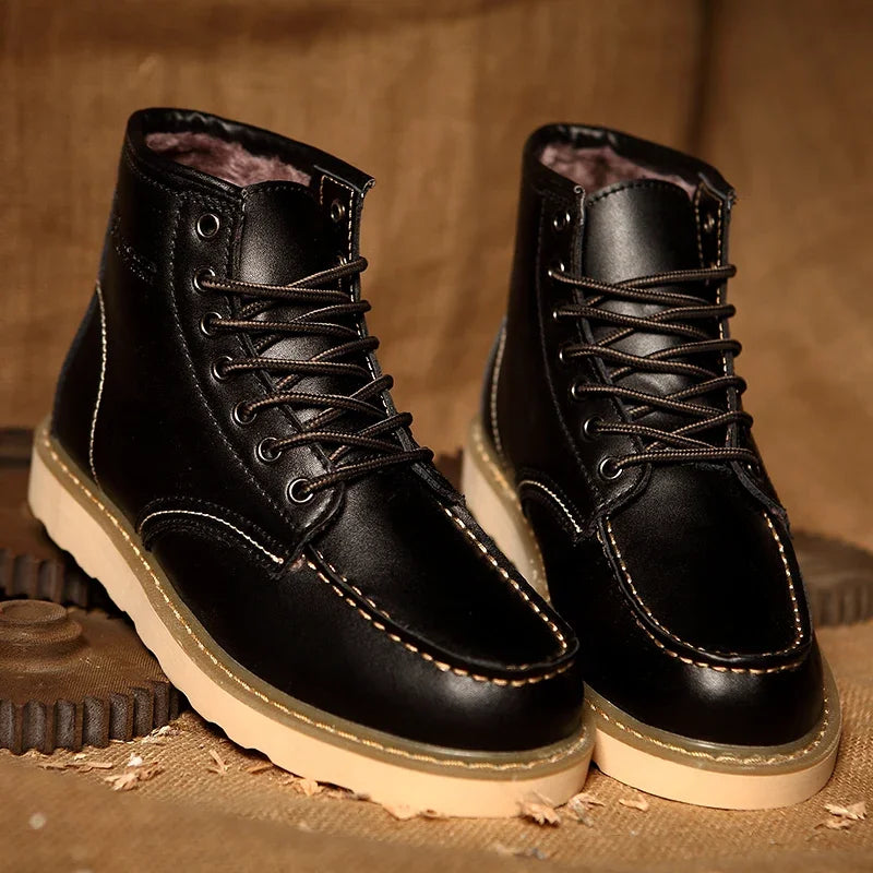 Genuine Leather Men Desert Boots Casual Outdoor Soft Sole Walking Shoes Outdoor Lace Up Boots High Quality Male High Top Shoes