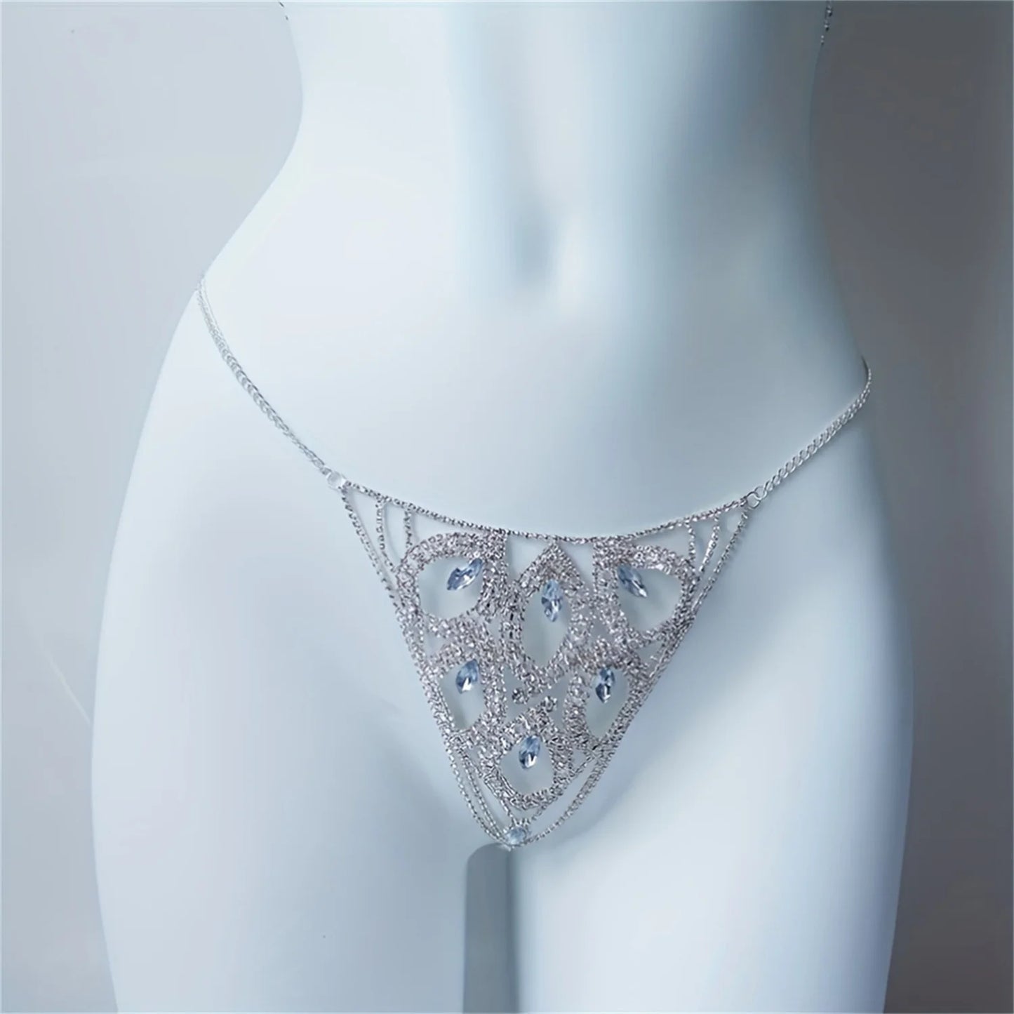 Luxury Leaf Rhinestone Body Jewelry sexy Thong Panties for Women Crystal Body Belly Waist Chain Accessories Valentine's Day gift