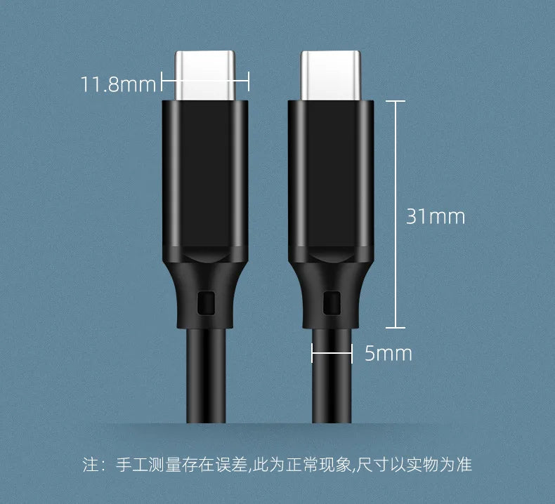 Type C 5A PD 100W Fast Charging USB-C Data Cable 20cm/50cm/1/2/3m PD 3.0 High Power Quick Charging for Mobile Phone USB C Type-C