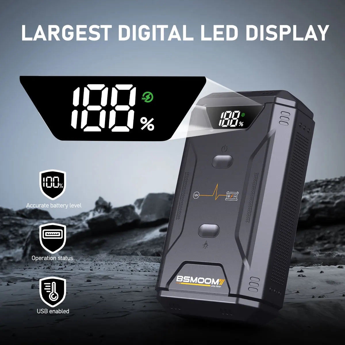 Professional Car Battery Starter Power Bank 5000A Jump Starter Portable 12V Car Battery Booster with 150PSI Air Pump