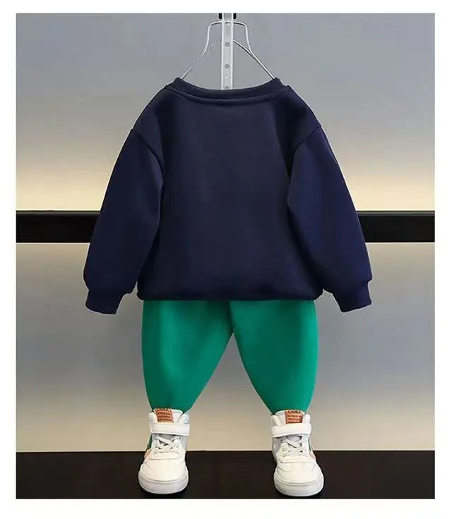 2 3 4 5 6 7 8 9 Y Children's Autumn Set 2023 New Fashion Korean Edition Boys and Girls' Long Sleeve Sweater Pants Two Piece Set