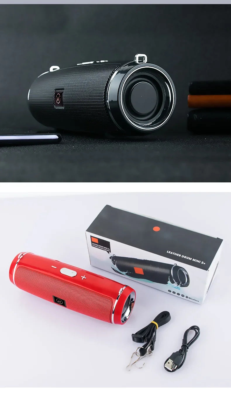 Portable Wireless Bluetooth Speaker 3D Stereo Surround Speaker Outdoor FM Radio Multifunctional Pillar Waterproof TWS Subwoofer