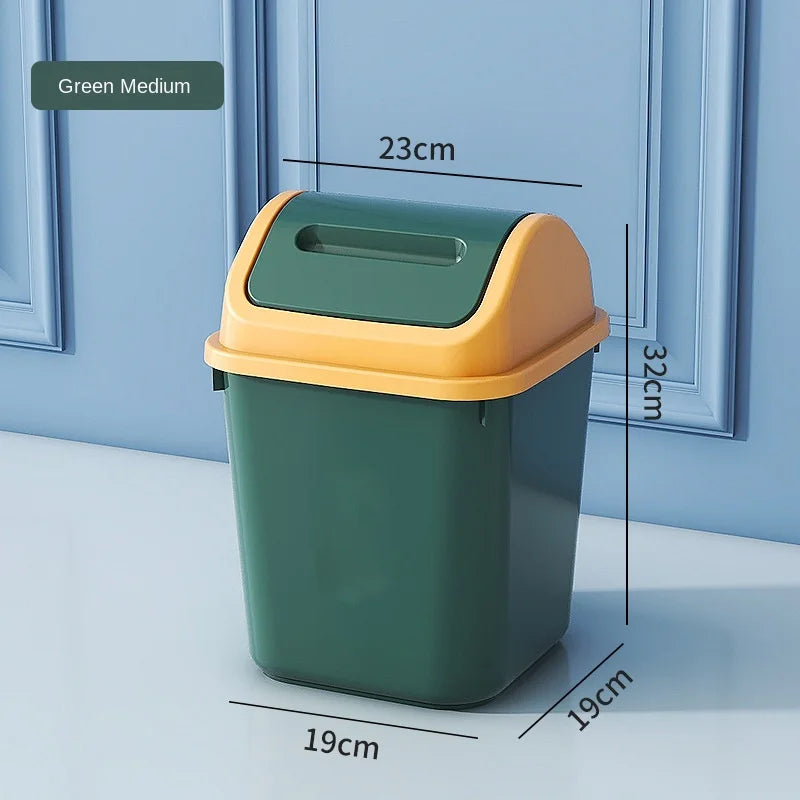 Trash can household bathroom toilet kitchen living room with cover bedroom large capacity shaking cover storage bucket