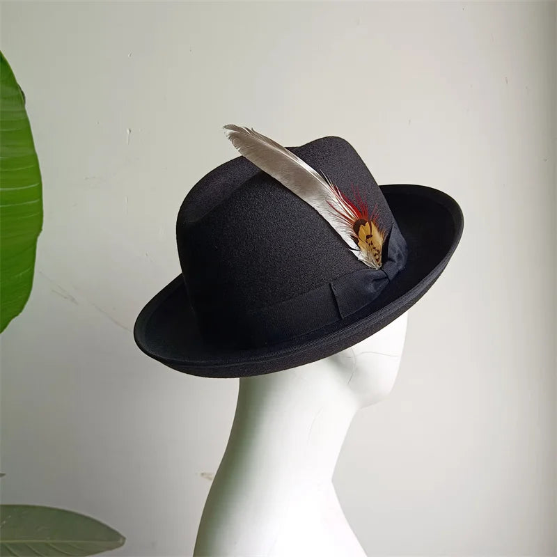 Green Retro Men's Spring Hat Unisex Men's Bow Women's Curved Brim Wide Brim Sun Hat Straw Hat Beach Hat sombrero hombre
