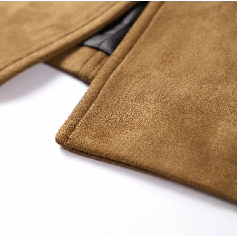 Boyfriend Brown Coat For Women Spring Turndown Collar Long Sleeve Female Jacket 2025 Fashion Loose Single-breasted Lady Coats