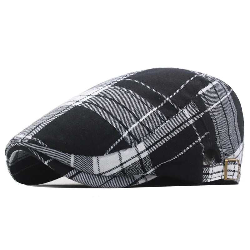 New Classic Plaid Beret Women Retro Art Leisure Hat for Men Spring Summer Breathable Baseball Cap Casual Suncap Outside Female