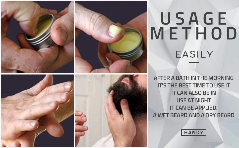 Original Lanthome Beard Balm Conditioner Oil for Growth Grooming Care Organic Moustache Treatment Moustache Wax For Men Hair