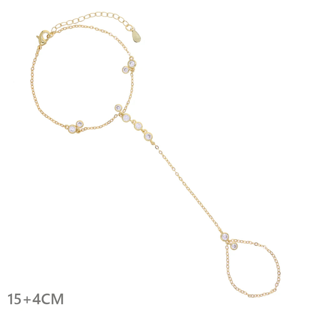 New Iced Out Oval CZ Choker Bracelet Silver Color Bling Lariat Long Bar Round Stone Long Tassel Bangle Women Jewelry