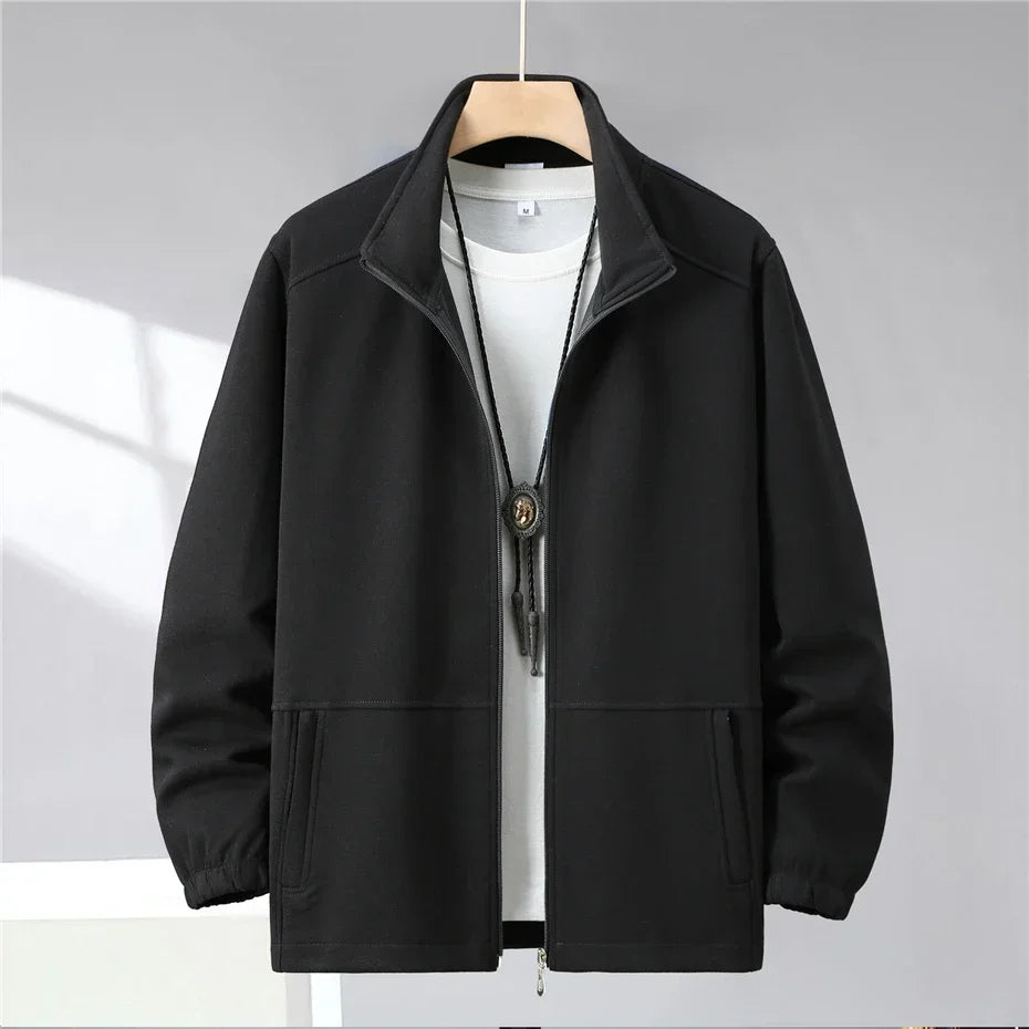 Extra Big Size Men's Spring Jacket Stand Collar Zip Up Coat Male Plus Large 10XL 12XL Loose Casual Fashion Work Wear Outerwear