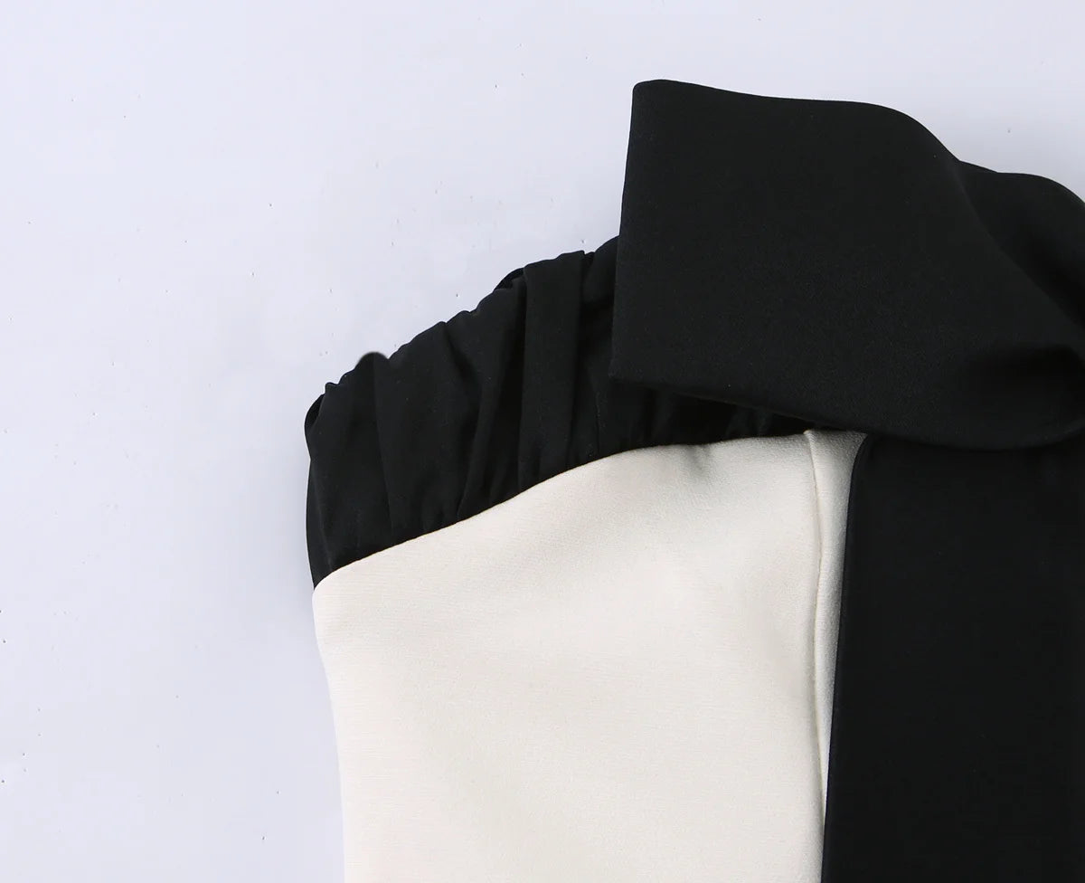 Women Strapless Mini Dress With Bow Fashion Off Shoulder Straight Neck Slim Club Party Clothing Female Sexy Dress 2026 New