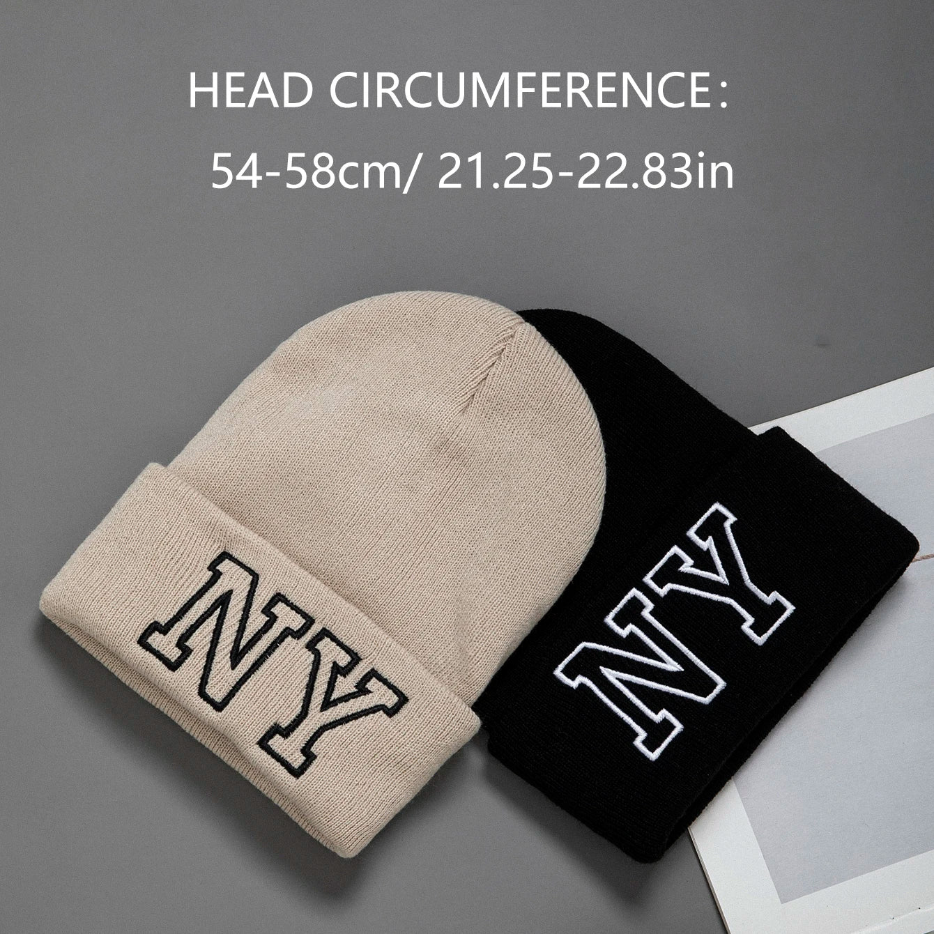 1pc unisex embroidered knitted hat Letters Winter warm woolen hat Fashion all-matching hat