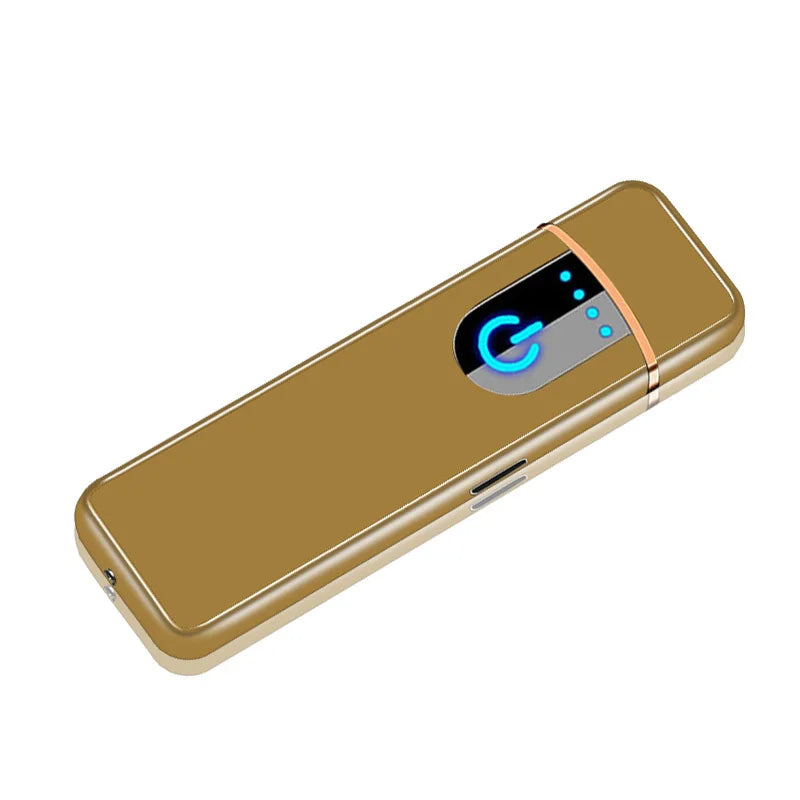 Slim USB Electric Lighter Rechargeable Touch Windproof Cigarette Accessories Electric Lighter Portable Cigarette Lighter