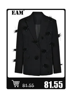 [EAM] Black Printed Back Zipper Sweatshirt New Round Neck Long Sleeve Women Big Size Fashion Tide Spring Autumn 2026 1DJ0624