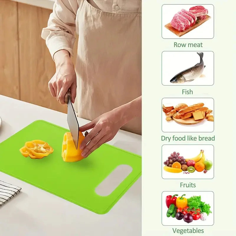 3 Pieces Cutting Boards, BPA Free Plastic Cutting Boards for Kitchen, Non Slip Cutting Mat for Meat and Vegetables, Thanksgiving