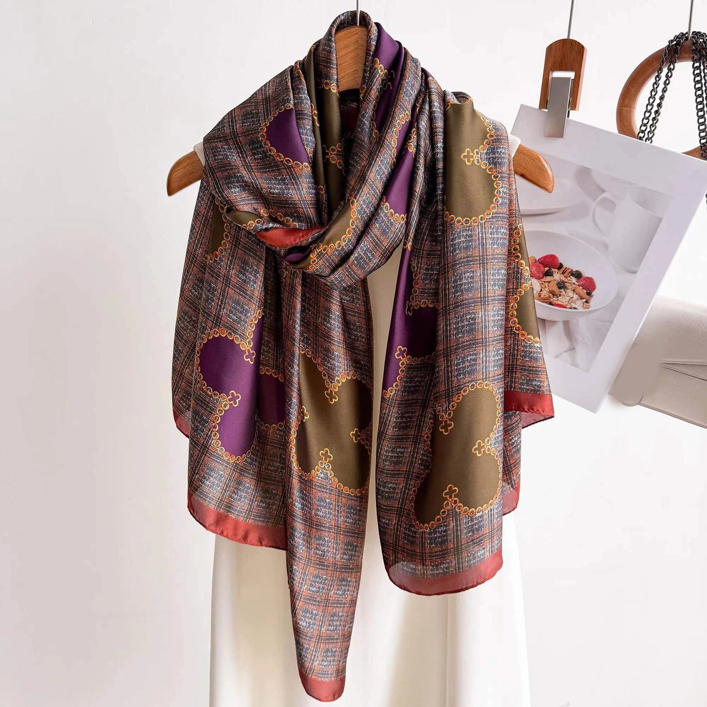 Spring Scarf Women's Luxury Design Polyester Material Smooth Scarf Soft Shawl Beach Scarf