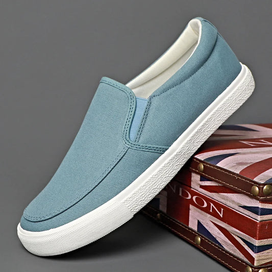 2026 Men Casual Canvas Shoes Spring Breathable Pure Color Anti-slip Soft-Soled Men's Driving Cloth Shoes BD26001
