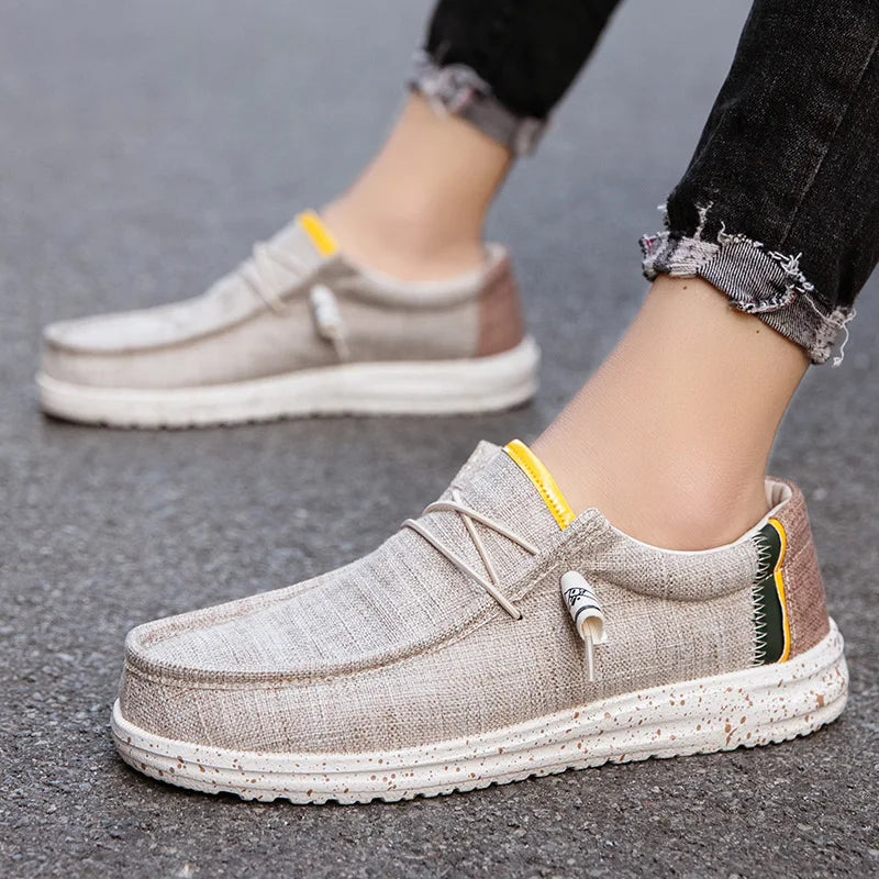 Summer Breathable Men Canvas Shoes Canvass Dude Shoes 2023 Casual Light Big Size 48 49 50 Dropshipping