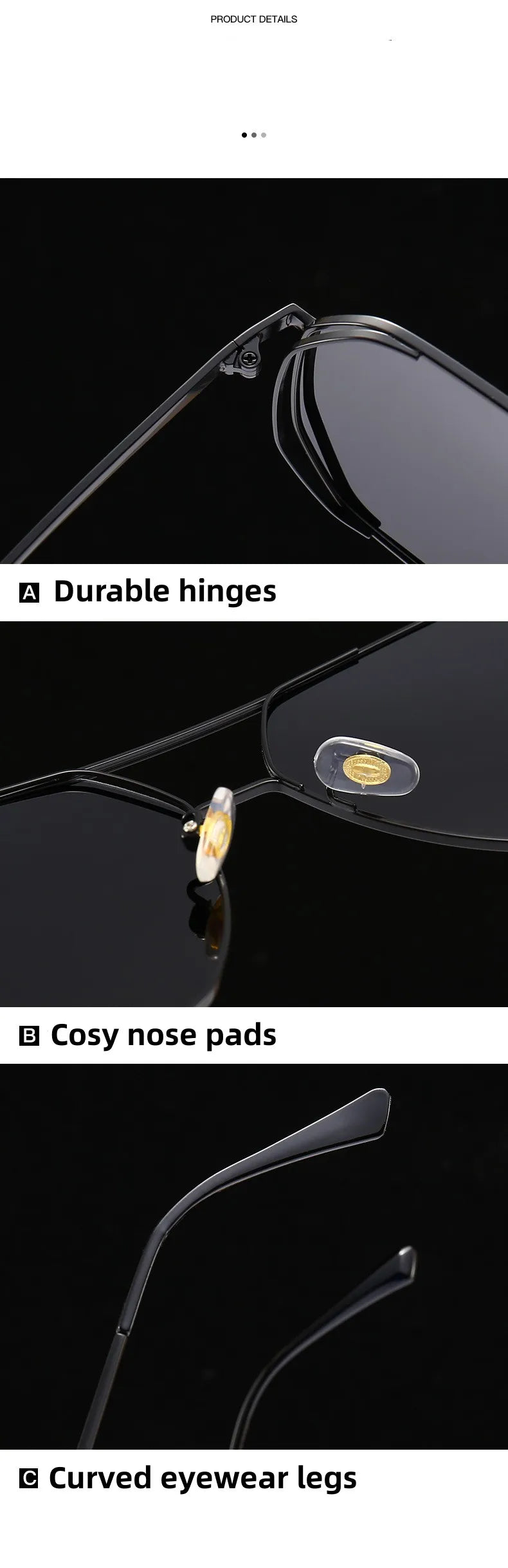 KAMMPT Oversized Vintage Sunglasses Men Women Fashion Polarized Photochromic Shades Eyewear Double Bridge Driving Sun Glasses