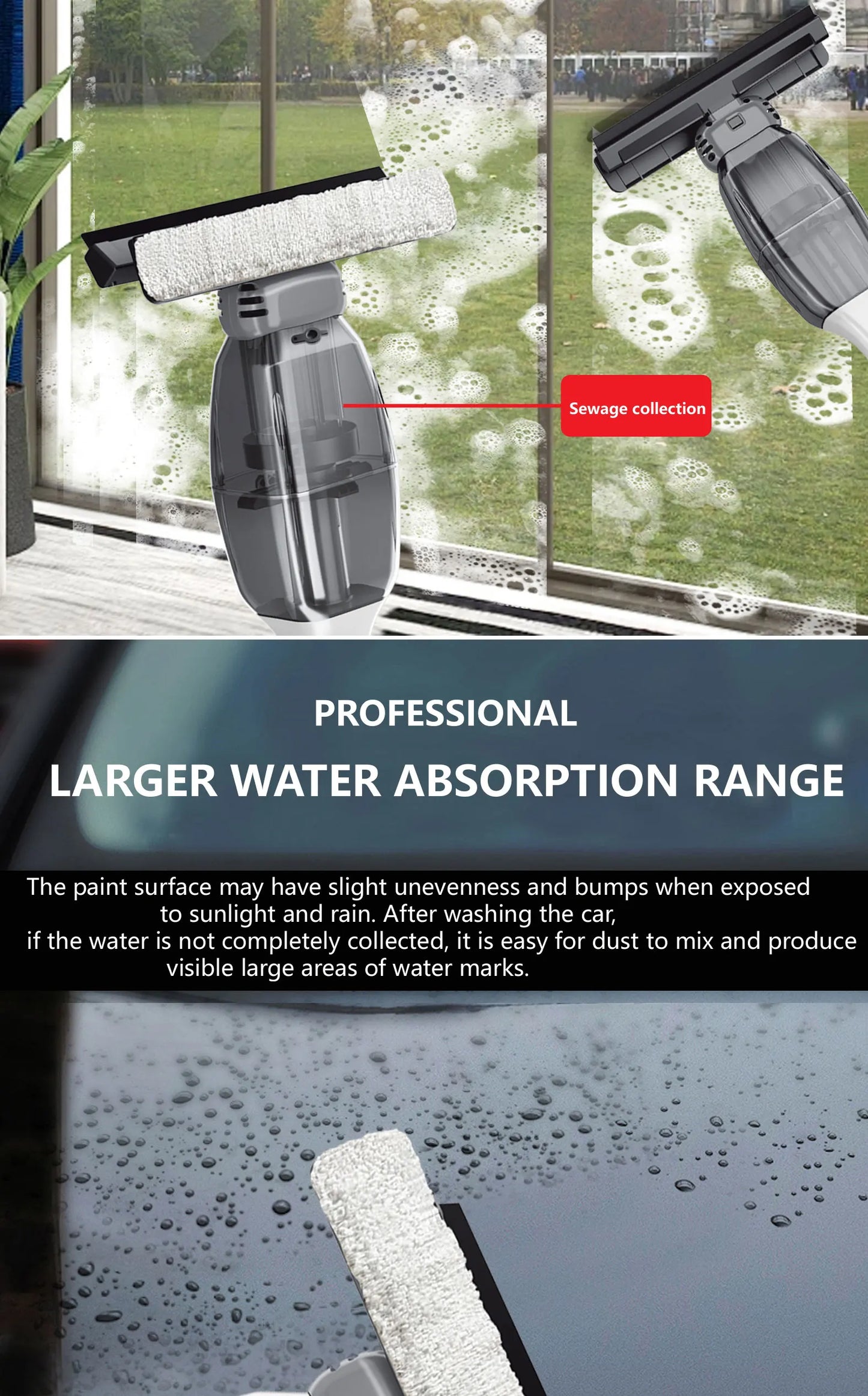 Window Cleaner Electric Glass Handheld Cordless Window Cleaning Tools Multifunctional Wireless USB Rechargeable Vacuum Cleaner