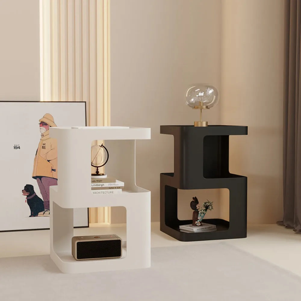 Simple Modern Bedside Side Table Space-Saving Multi-Functional Home Storage Rack Light Luxury Wrought Iron Stable Coffee Table